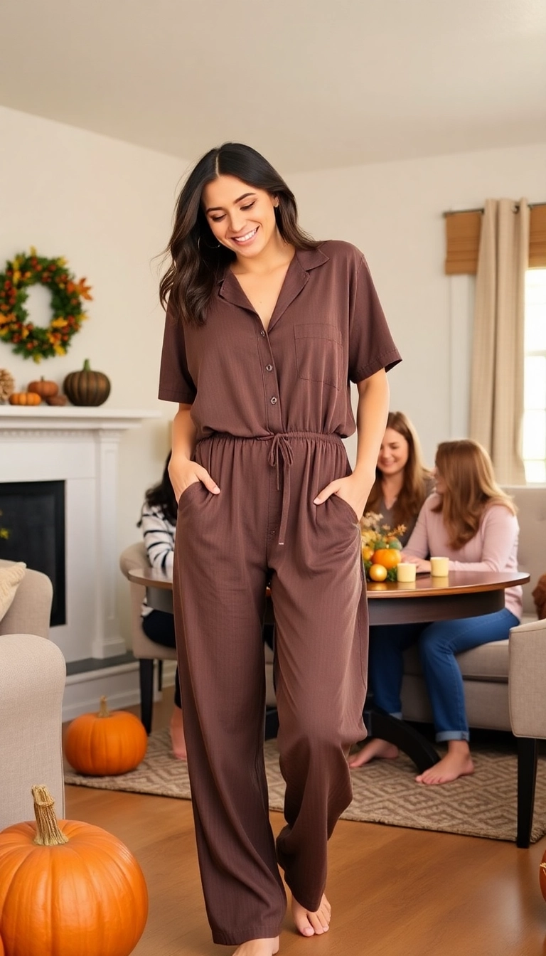 20 Thanksgiving Outfits That'll Make You the Star of the Dinner Table (You Won't Believe #11!) - 18. Relaxed Fit Jumpsuit