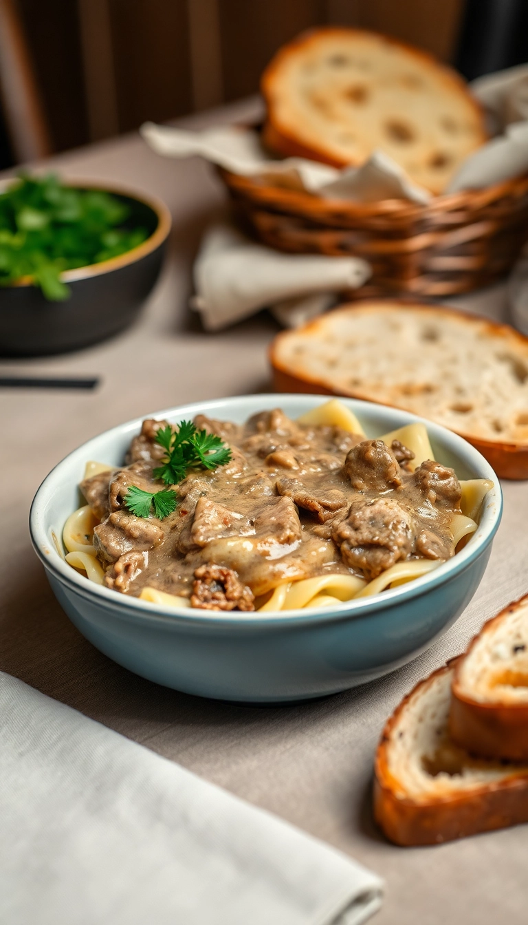 19 Cozy Dinner Ideas That'll Warm Your Heart and Home! - 18. Beef Stroganoff