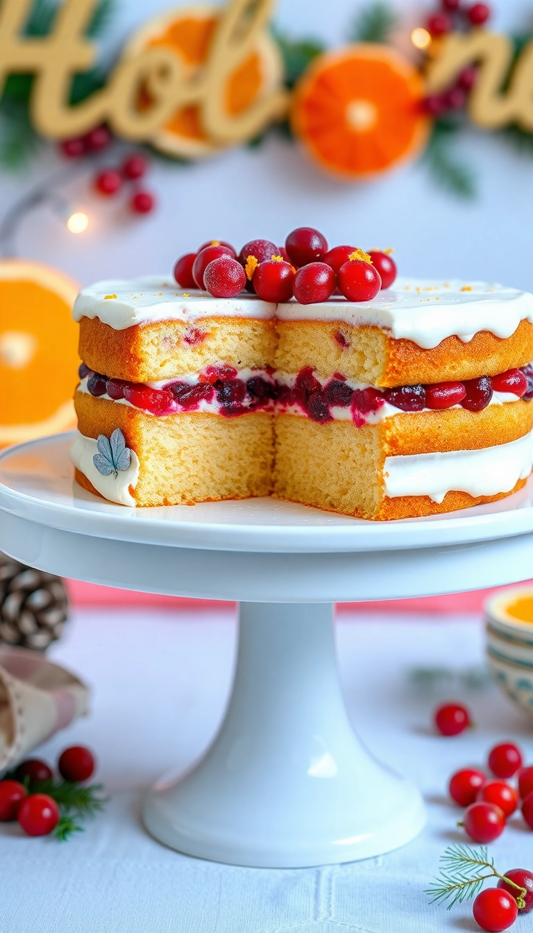 20 Stunning Christmas Cake Designs That Will Wow Your Guests (Number 7 Is a Showstopper!) - 18. Orange Cranberry Cake