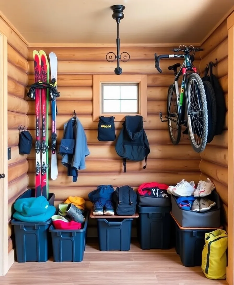 20 Must-See Cabin Weekend Inspo Ideas for a Dreamy Escape (You Won't Believe #7!) - 20. Outdoor Adventure Gear Storage