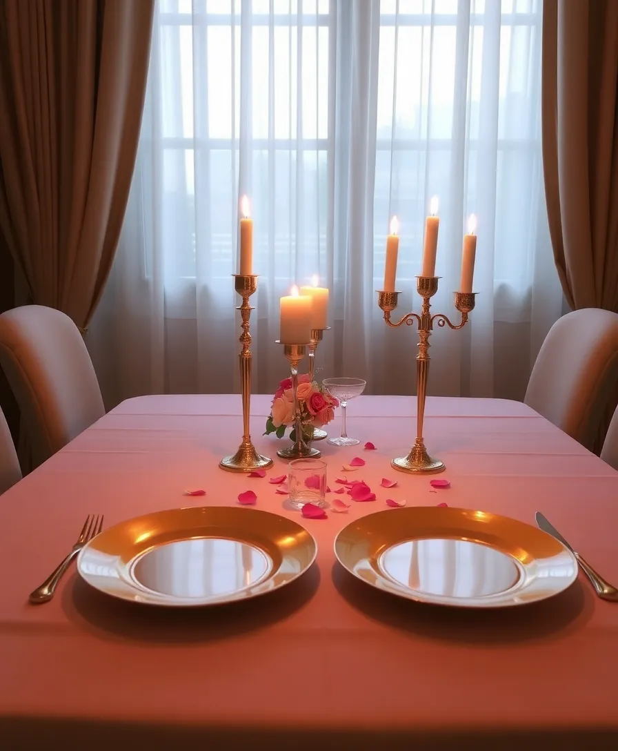 Elegant Pink and Gold Tablescape Designs to Elevate Your Home Decor - 1. Romantic Candlelit Dinner