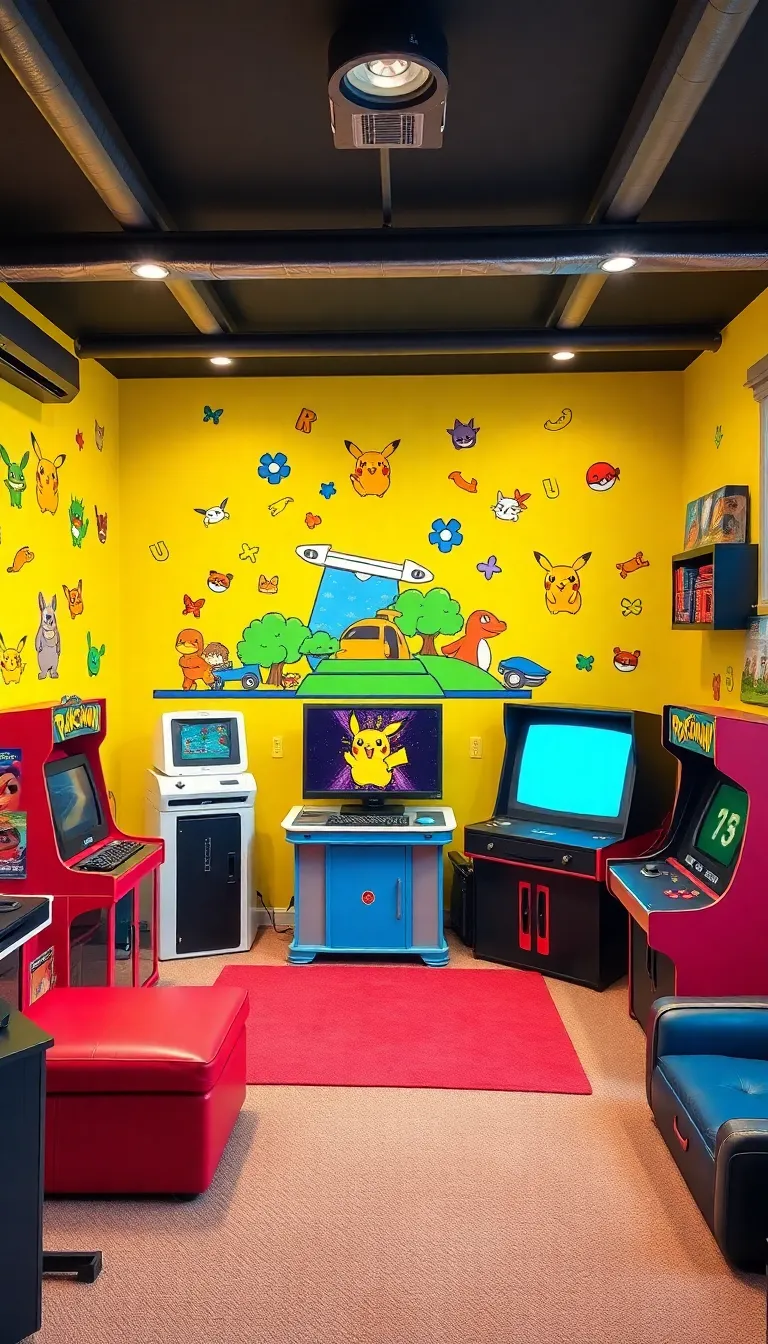 22 Pokémon Room Themes That Will Make Your Heart Go 'Pika Pika!' - 7. Vintage Pokémon Arcade