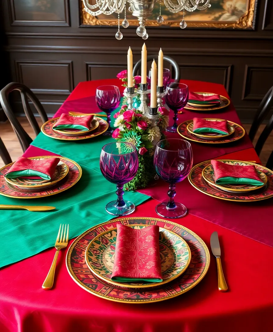 Christmas Table Settings: How to Create the Perfect Holiday Table! - 11. Bold Jewel Tones