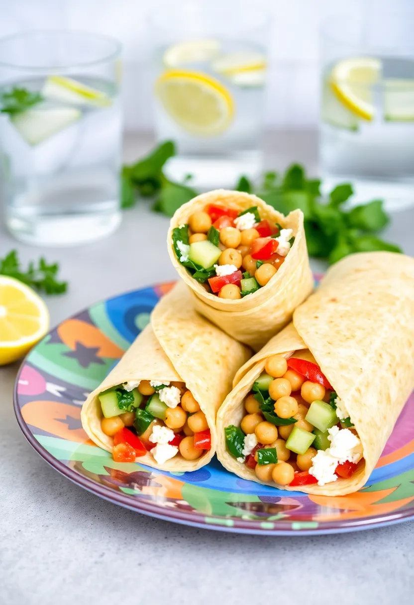 15 Quick & Easy Healthy Lunch Recipes That Will Make You Feel Amazing! - 2. Mediterranean Chickpea Wrap