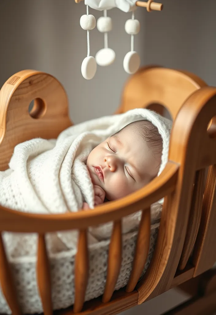 10 Heartwarming Family Newborn Pictures at Home You'll Want to Recreate! - 5. Sweet Dreams in the Cradle