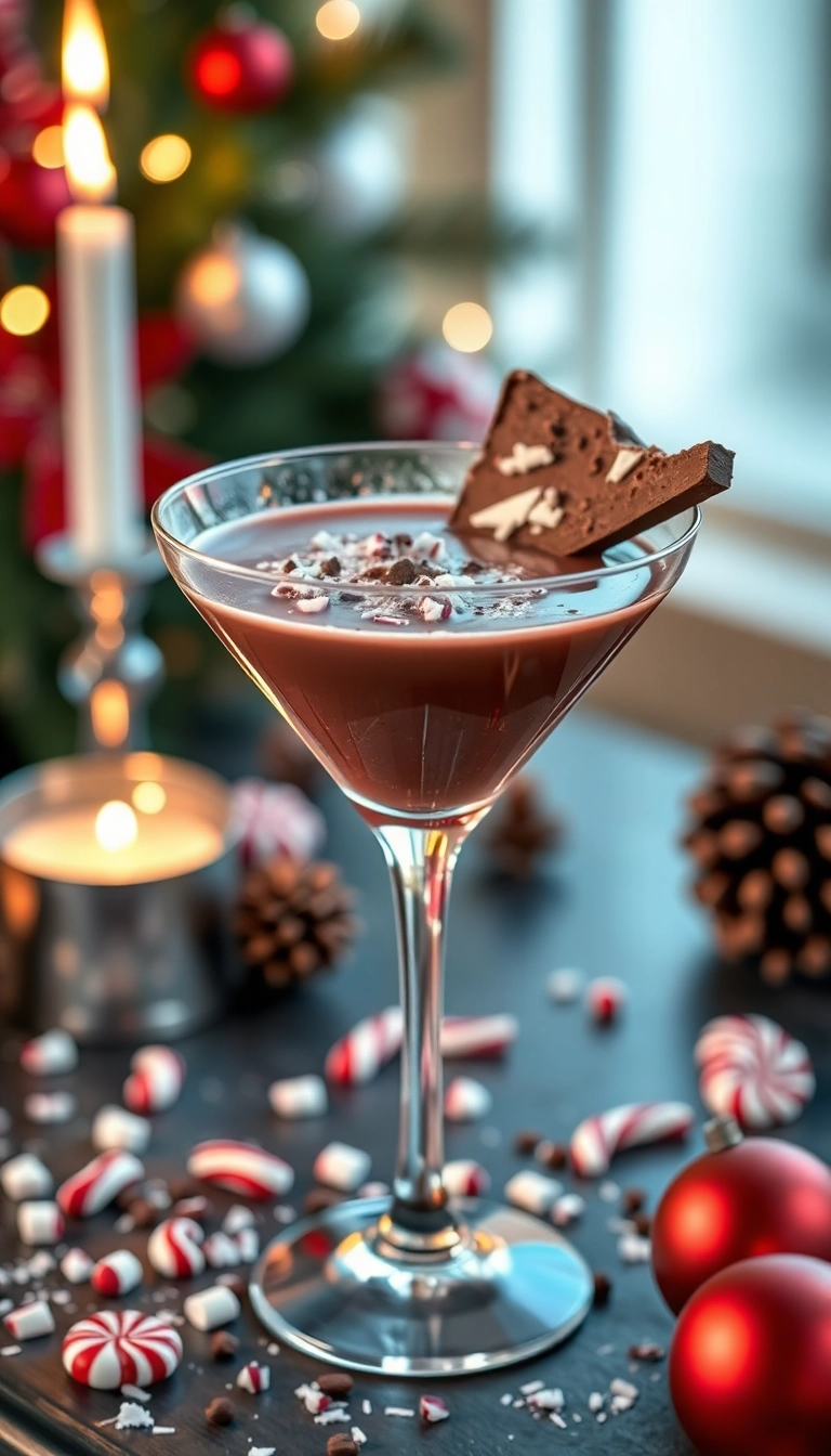 19 Christmas Drinks Ideas That'll Make Your Holiday Parties Sparkle! - 12. Chocolate Peppermint Bark Martini