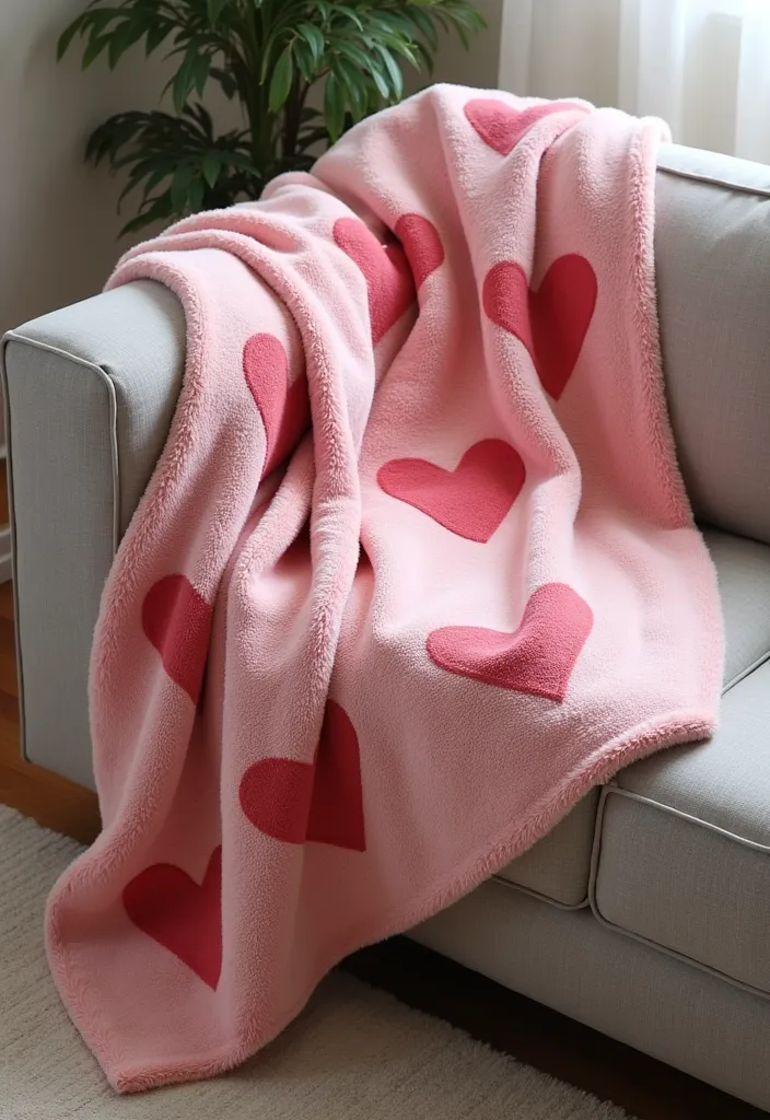 12 Cozy Valentine's Day Home Decor Ideas You Can't Miss This Year! - 10. Love-themed Throw Blankets