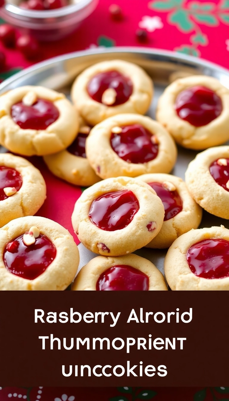 24 Irresistible Christmas Food Ideas for Your Next Holiday Gathering (Wait Until You See #5!) - 15. Raspberry Almond Thumbprint Cookies