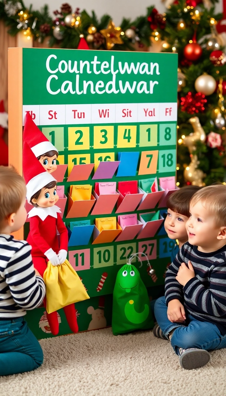 10 Interactive Elf on the Shelf Ideas for Toddlers (They’ll Be Begging for More!) - 10. Elf's Christmas Countdown