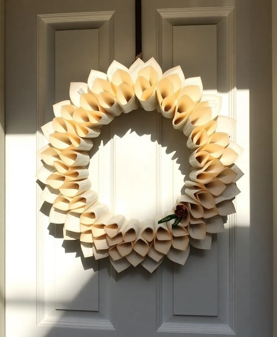 15 Amazing DIY Projects You Can Create with Old Books (You Won't Believe #8!) - 11. Book Page Wreath