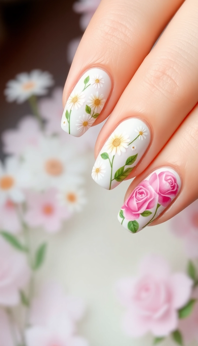 36 Fun Nail Ideas for Teens That Are So Cool, You’ll Want to Try Them All! - 3. Floral Fantasy