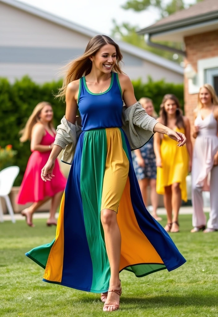 10 Show-Stopping Super Bowl Outfits for Women That'll Steal the Show! - 8. Sporty Maxi Dress