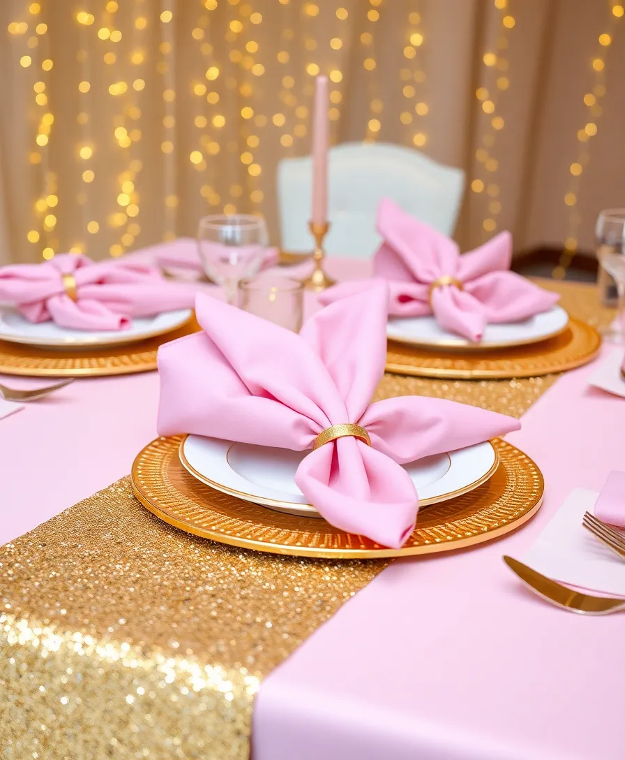 17 Unique Pink and Gold Tablescape Ideas That Will Leave Guests Speechless! - 2. Glittering Gold Accents