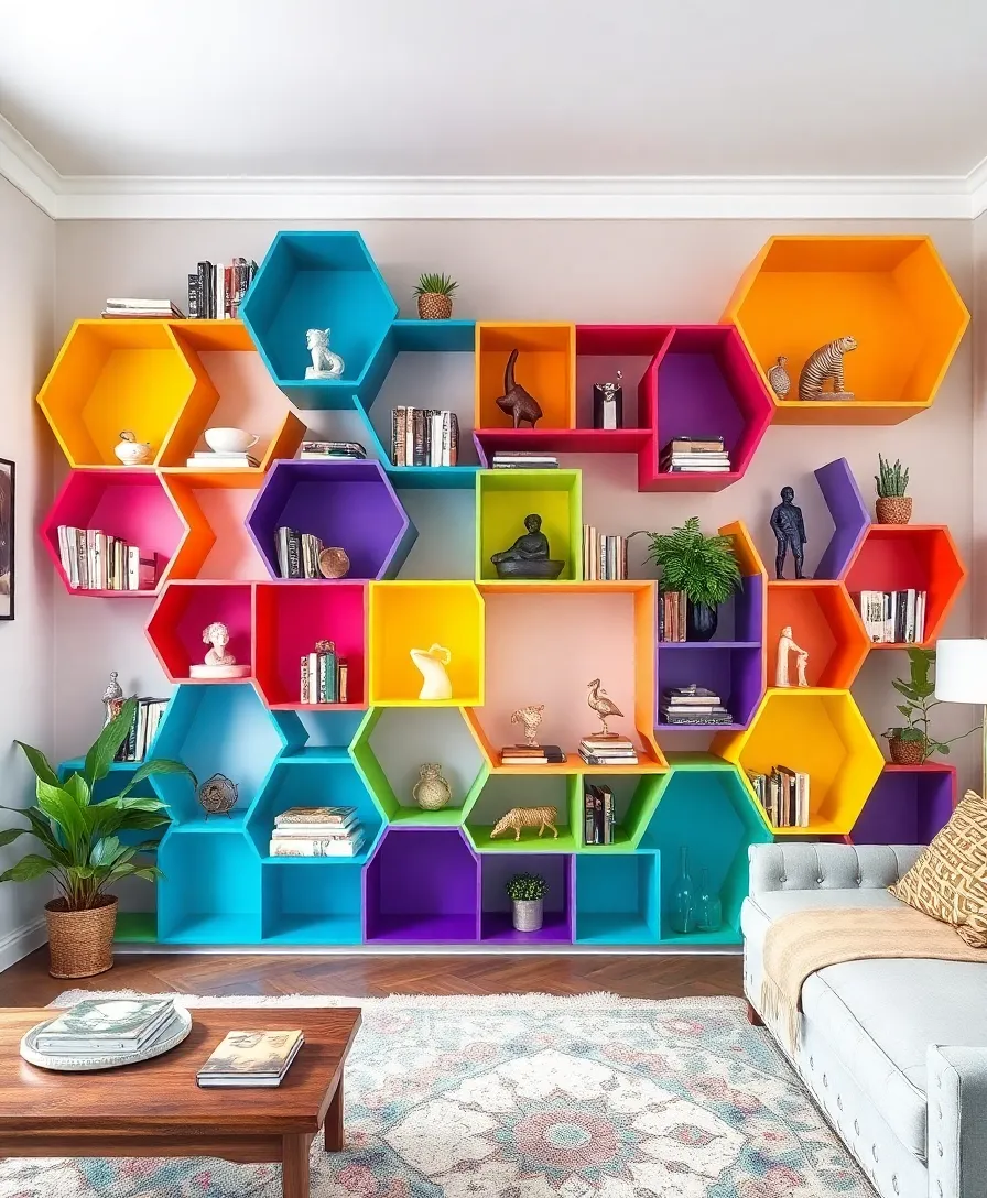 10 Creative DIY Bookshelf Designs That Will Wow Your Guests! - 3. Geometric Bookshelves