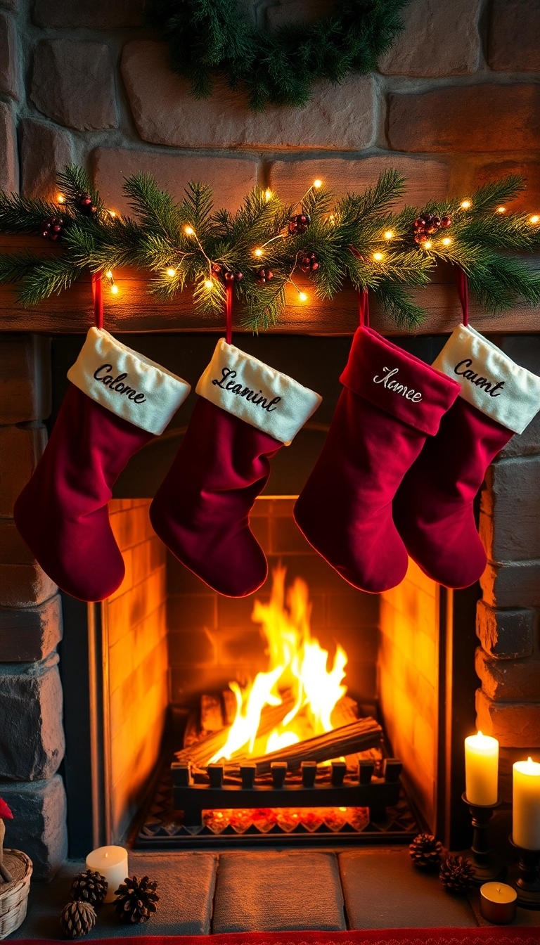 21 Creative Burgundy Christmas Inspiration Ideas That Will Leave Your Guests in Awe! - Burgundy Stockings