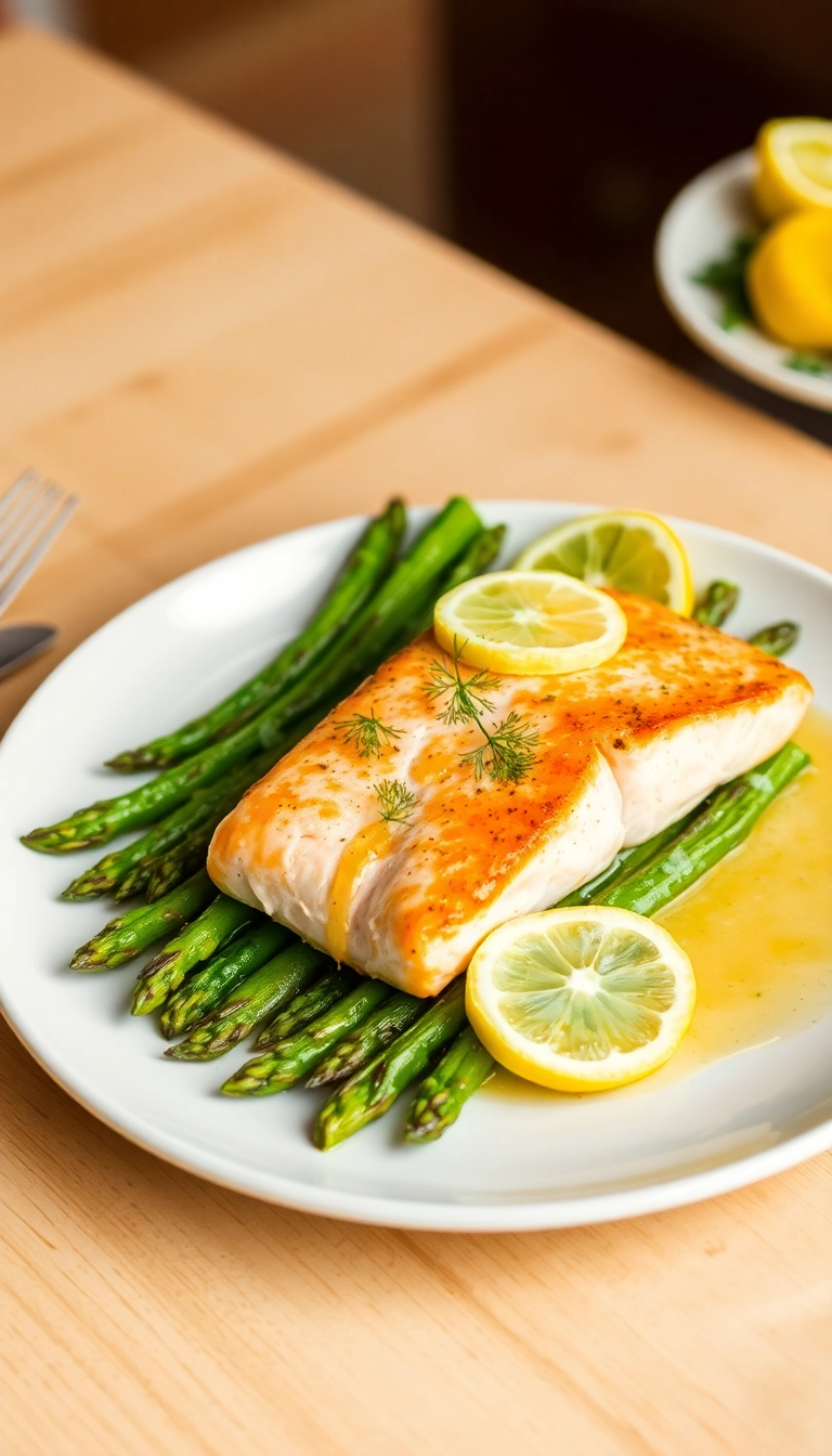 18 Healthy Dinner Recipes for Weight Loss That Taste Incredible! - 6. Baked Salmon with Asparagus and Lemon