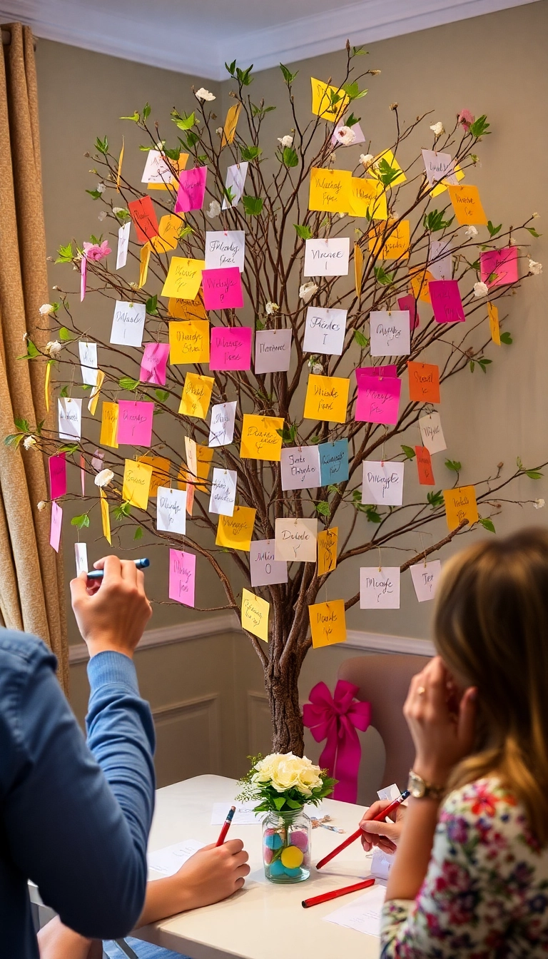 21 Fun Ideas to Make Your New Year’s Day Party Unforgettable! - 16. New Year's Wishes Tree