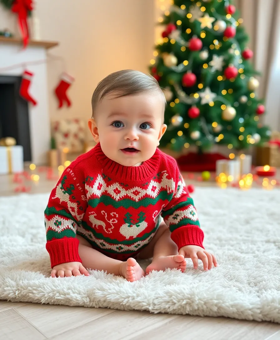 25 Adorable Baby Christmas Outfits That Will Melt Your Heart (Wait Until You See #17!) - 19. Colorful Holiday Sweater