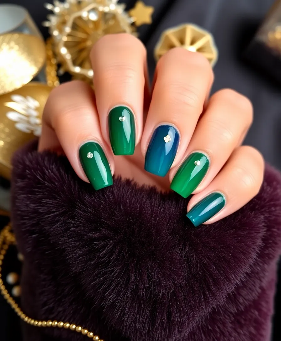 DIY New Year’s Nails: Simple Designs for Stunning Results - 10. Jewel Toned Elegance