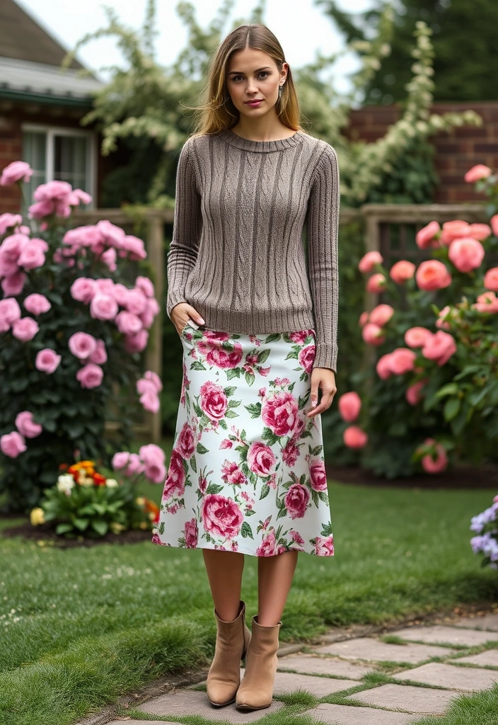 15 Fashion Cable-Knit Jumpers Perfect for Layering (Wait Until You See #9!) - 12. Layering with Midi Skirts