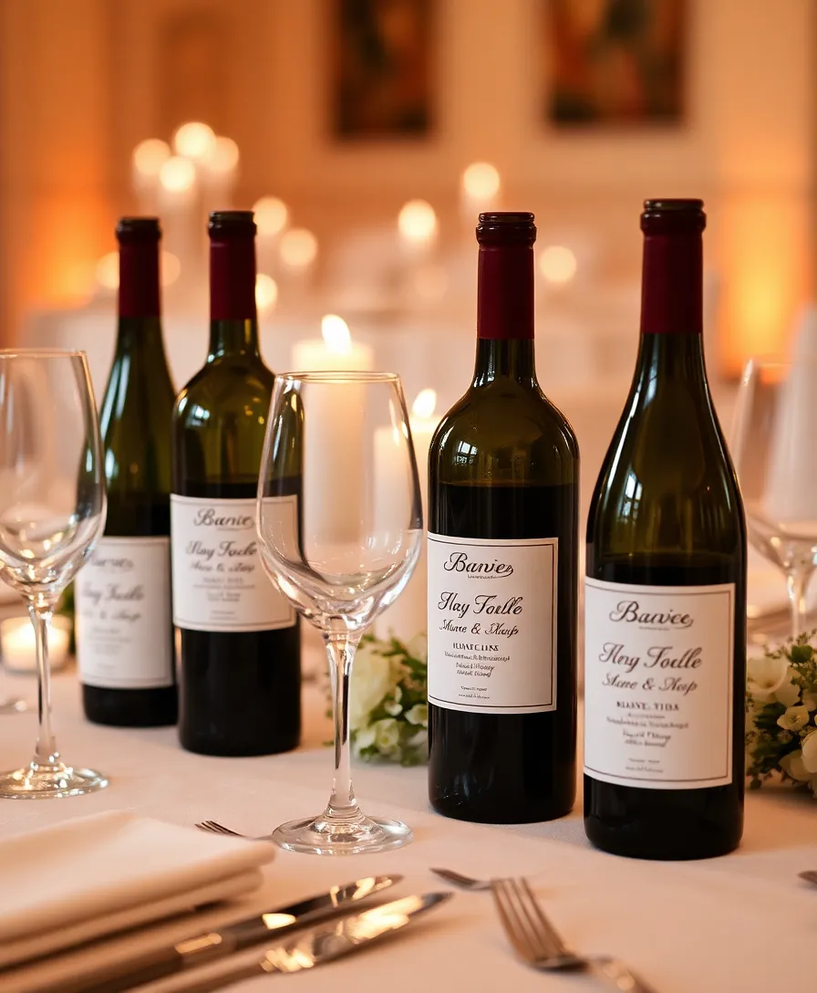 15 Romantic Table Decor Ideas for Valentine's Day That Will Dazzle Your Date! - 12. Personalized Wine Bottles