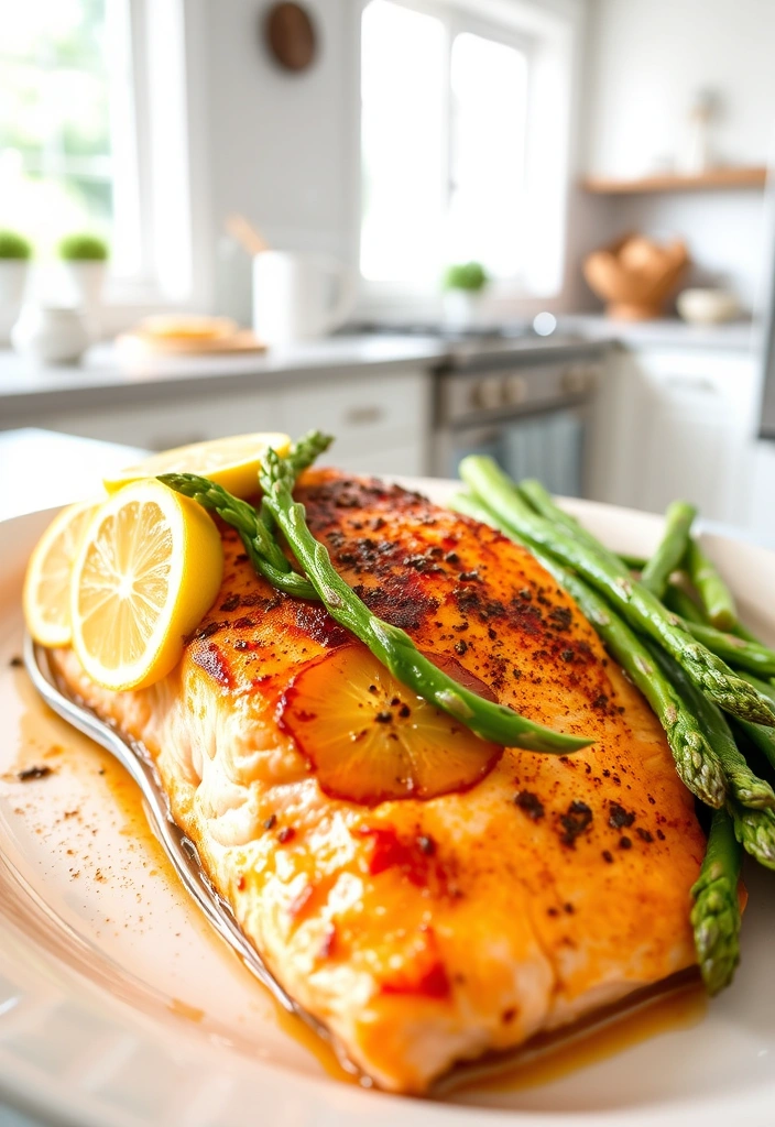 12 Healthy Dinner Ideas That Taste Indulgent (Get Ready for #5!) - 6. Baked Salmon with Asparagus