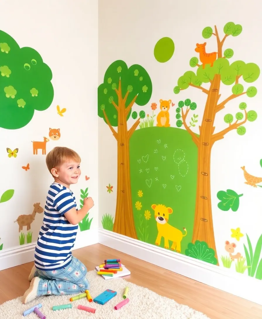 17 Adorable Greenboard Kids Room Ideas That'll Make Your Children Smile (Don't Miss #5!) - 8. Greenboard Wall Decals