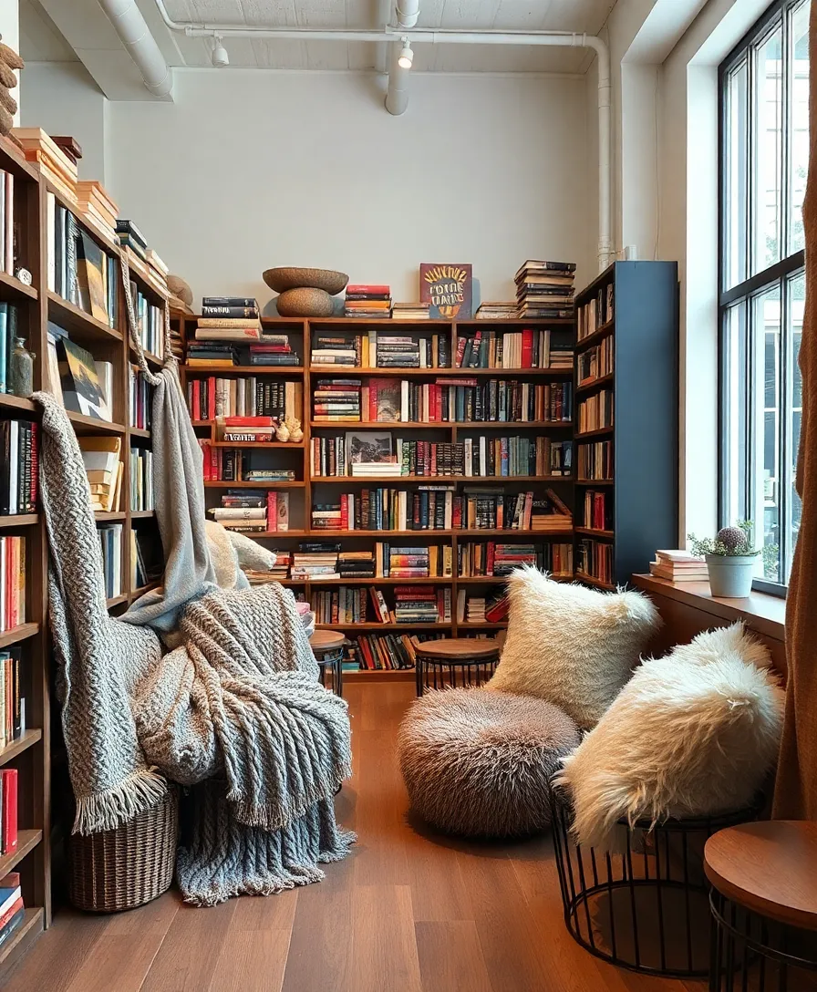 18 Cozy Bookstore Designs That Will Inspire Your Home Decor (Wait Until You See #9!) - 17. Cozy Textures