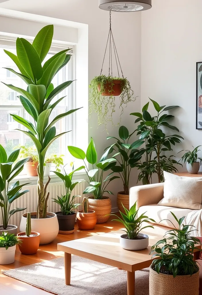 15 Cozy Living Room Ideas to Create Your Ultimate Self-Care Retreat (You’ll Love #8!) - 6. Indoor Plants for Freshness