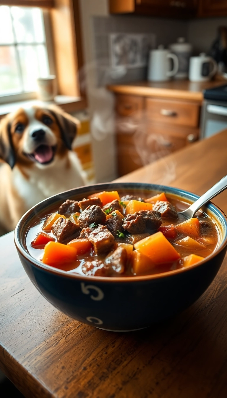 20 Homemade Pet Food Recipes That Will Make Your Furry Friend Jump for Joy (Wait Until You Try #11!) - 20. Beef and Sweet Potato Stew