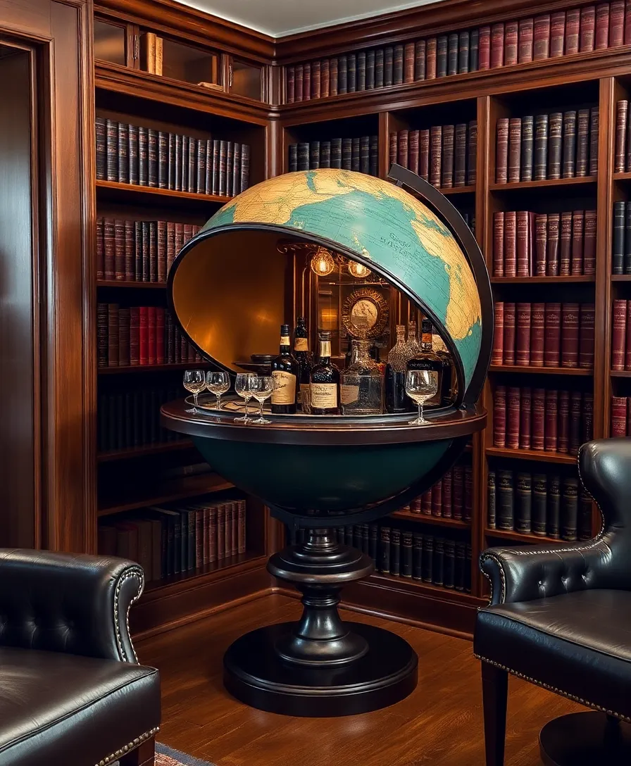 14 Classic Library Furniture Pieces That Add a Timeless Touch to Any Modern Home (#11 Will Surprise You!) - 11. The Unexpected Globe Bar