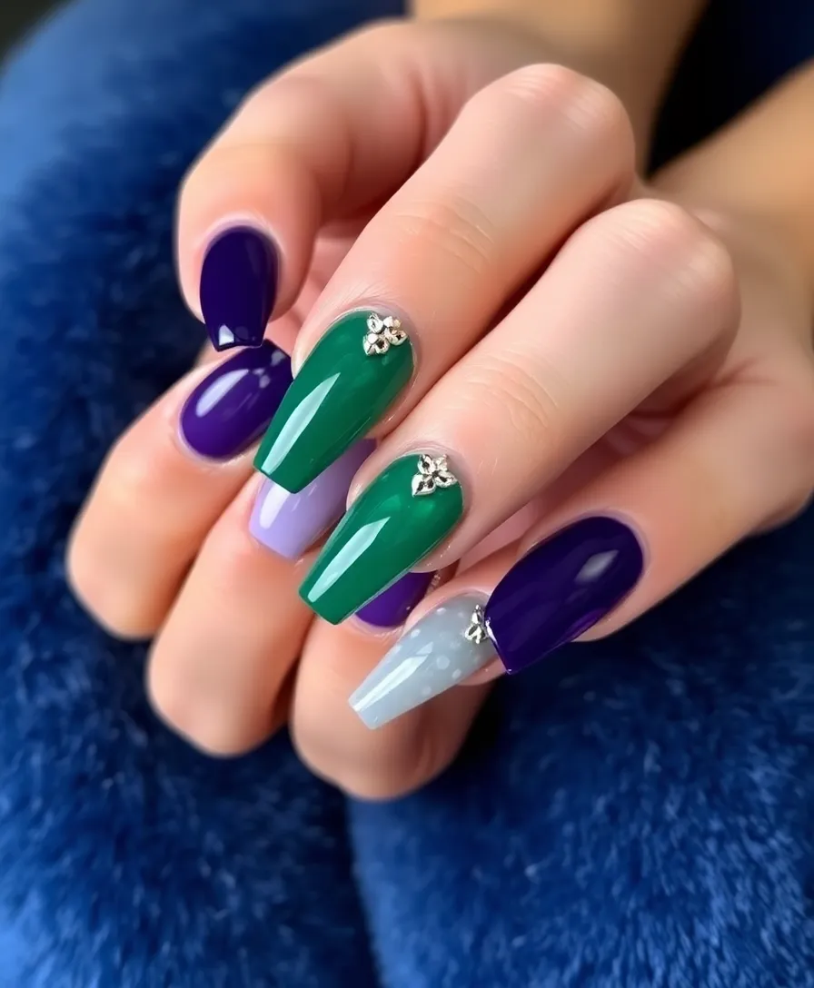 25 Festive December Nails That Will Make You the Star of Every Holiday Party! - 11. Glamorous Jewel Tones