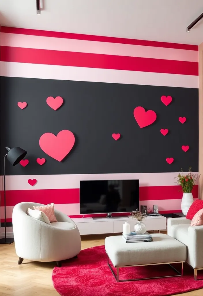 19 DIY Valentine's Day Wallpapers That Are So Easy to Create (You'll Want to Try #1!) - 15. Love Stripes Wallpaper