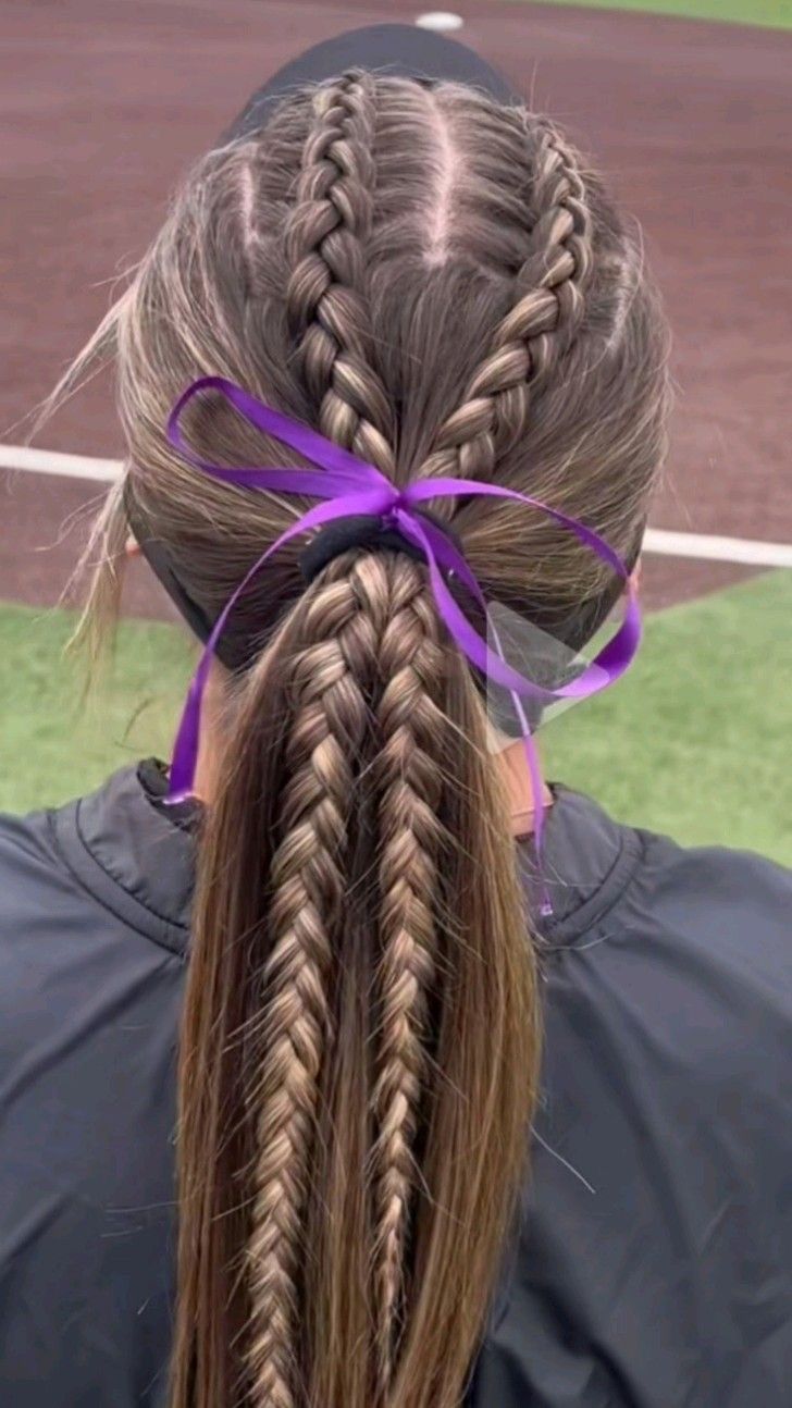 15 Quick and Stylish Volleyball Hairstyles That Are Game-Changers! - Bold Colorful Braids