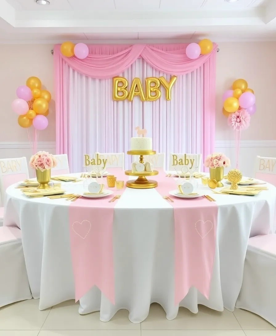 Elegant Pink and Gold Tablescape Designs to Elevate Your Home Decor - 7. Elegant Baby Shower Theme