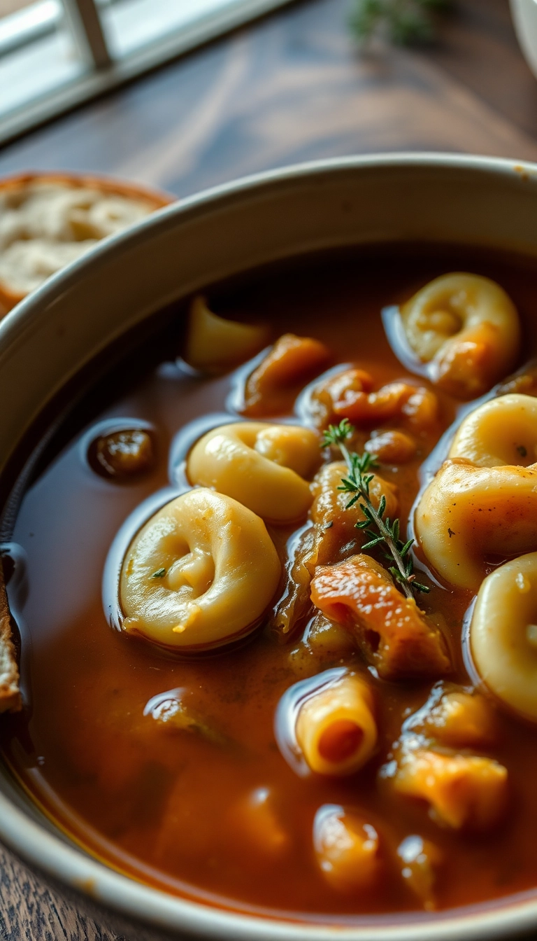 22 Chicken Tortellini Soup Ideas for a Cozy Night In (You Won't Want to Miss #10!) - 16. Chicken Tortellini Soup with Caramelized Onions