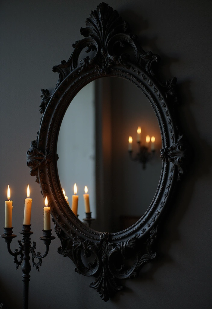 25 Dark Fantasy Decor Ideas That’ll Give Your Home a Hauntingly Beautiful Vibe! - 12. Gothic Mirrors