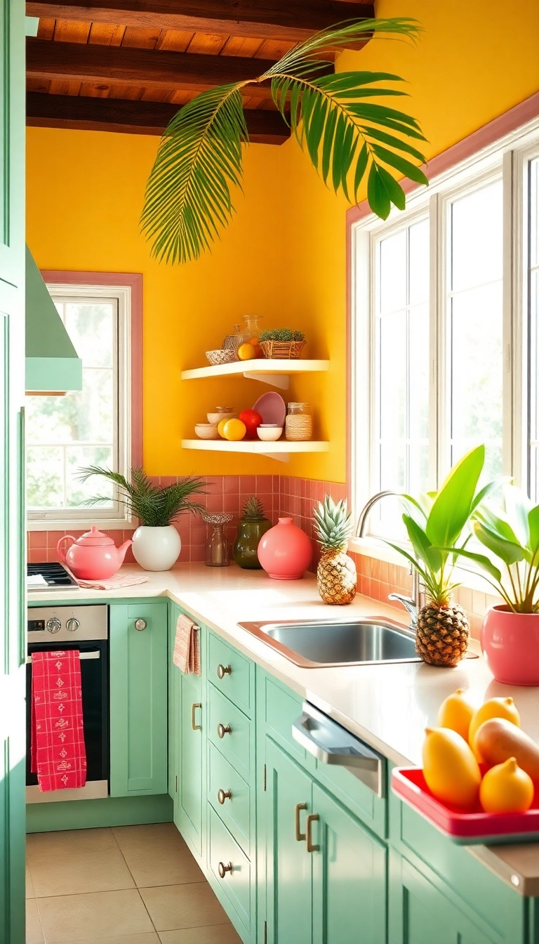 20 Vibrant Kitchen Color Palettes That Will Make You Smile Every Time You Cook! - 1. Tropical Paradise