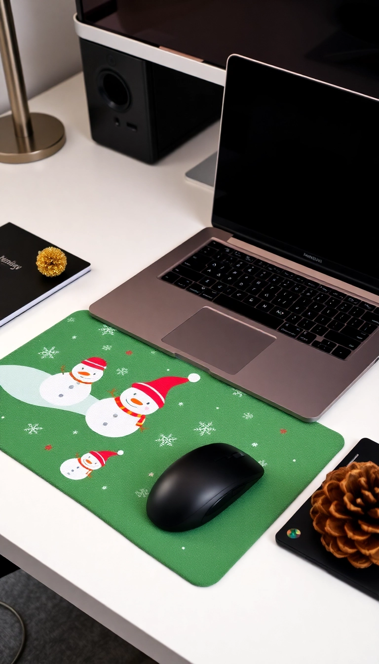 21 Christmas Desk Decorations That'll Transform Your Workspace into a Winter Wonderland! - Holiday-Themed Mouse Pad