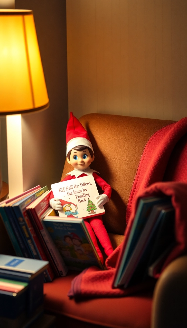 10 Easy Elf on the Shelf Ideas That'll Save Busy Parents Time and Stress! - 8. Elf’s Reading Nook