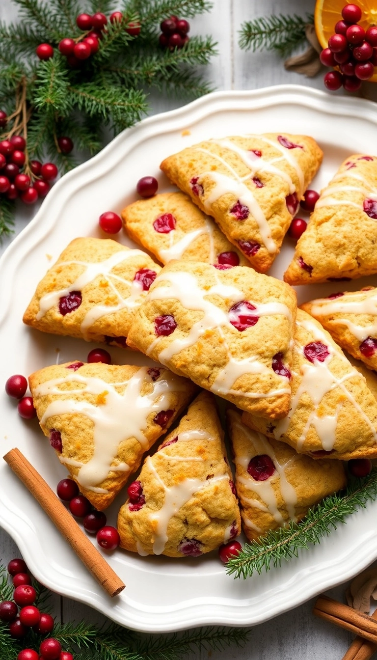 24 Christmas Snacks That Will Steal the Show at Your Holiday Party! - 16. Cranberry Orange Scones