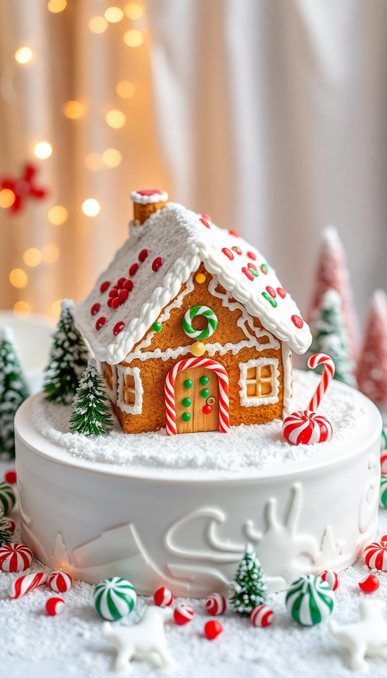 20 Stunning Christmas Cake Designs That Will Wow Your Guests (Number 7 Is a Showstopper!) - 2. Whimsical Gingerbread House Cake