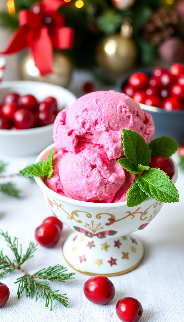 21 Irresistible Cranberry Dessert Recipes You’ll Want to Make This Holiday Season! - 10. Cranberry Ice Cream