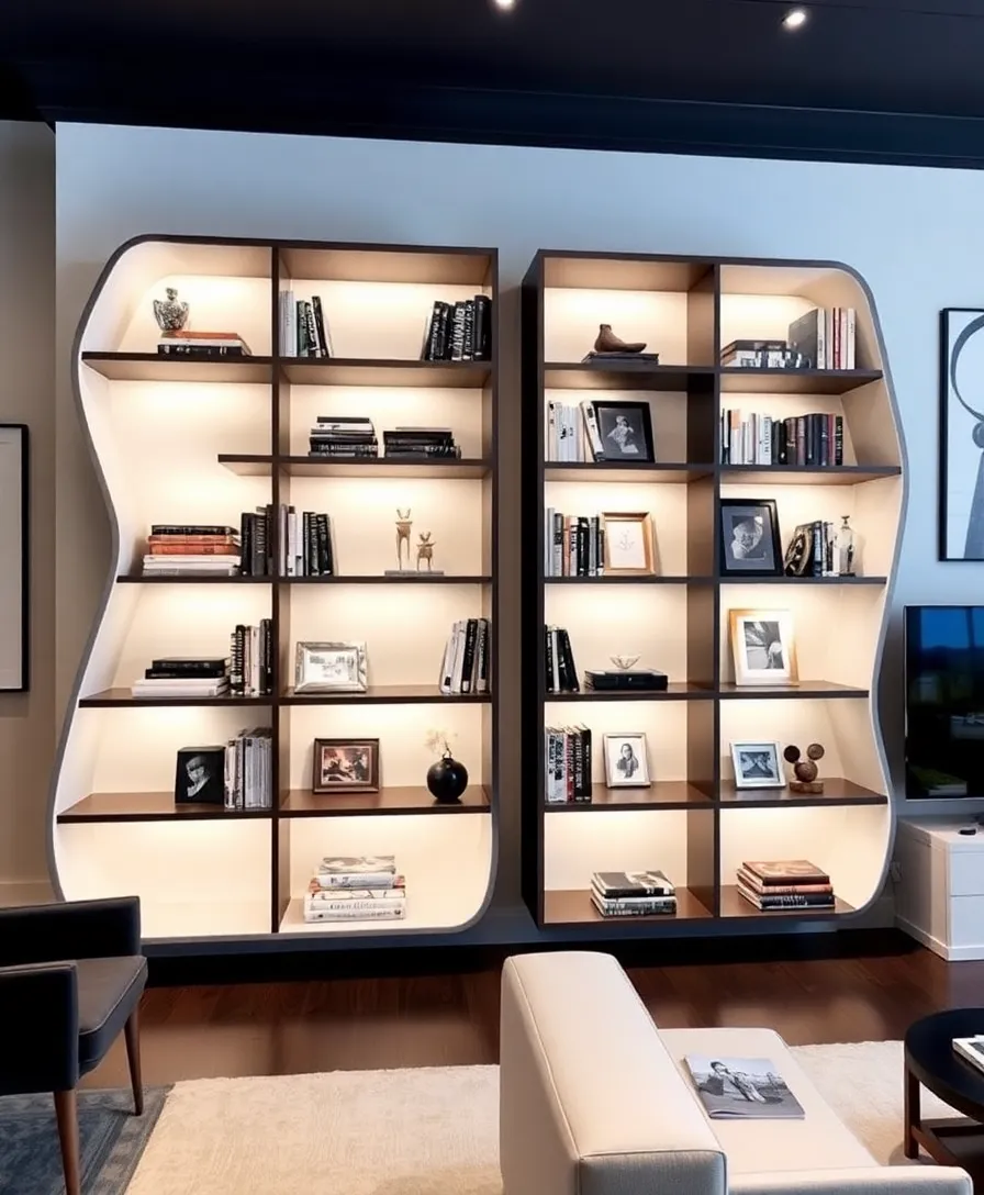 15 Stunning Bookshelves That Will Transform Your Cozy Living Space (You Won't Believe #7!) - 7. Statement Art Shelves