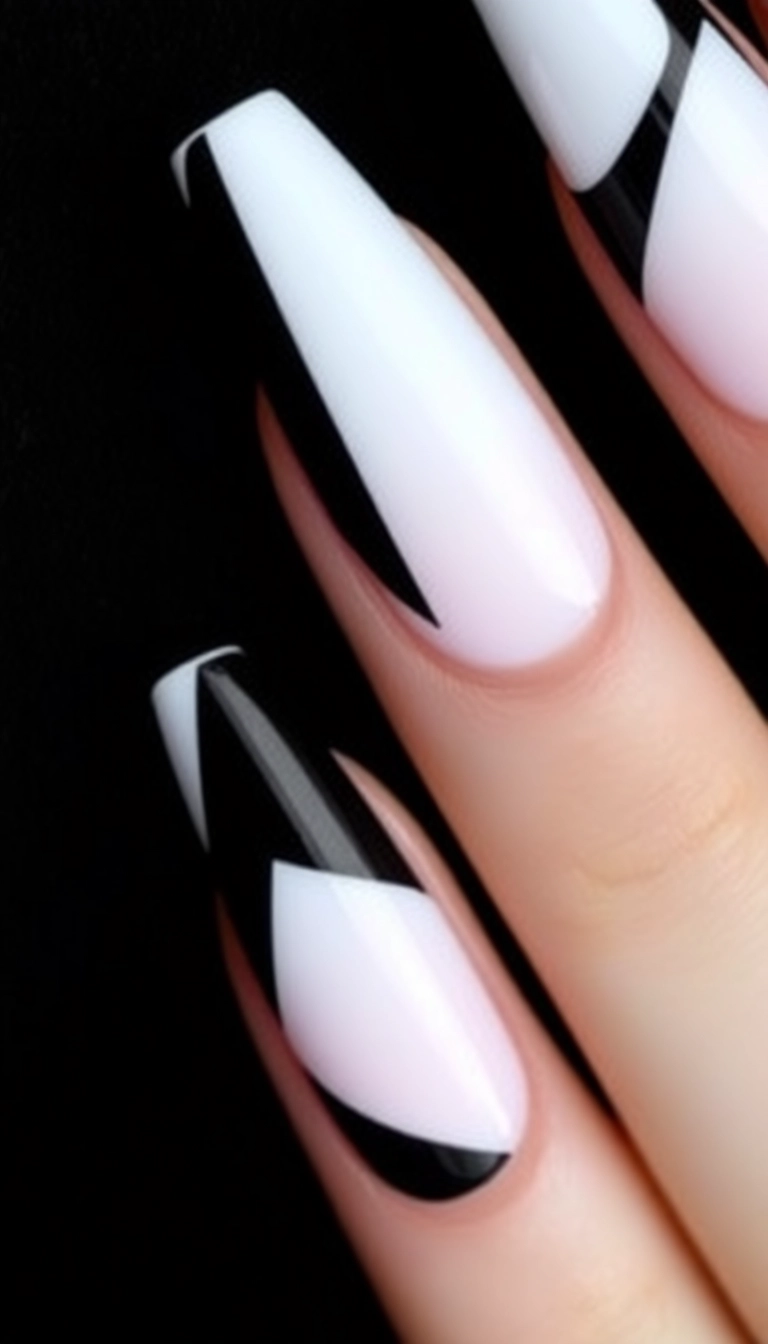 23 Gorgeous Acrylic Nail Ideas That'll Make Heads Turn (Especially #8!) - 4. Geometric Glam