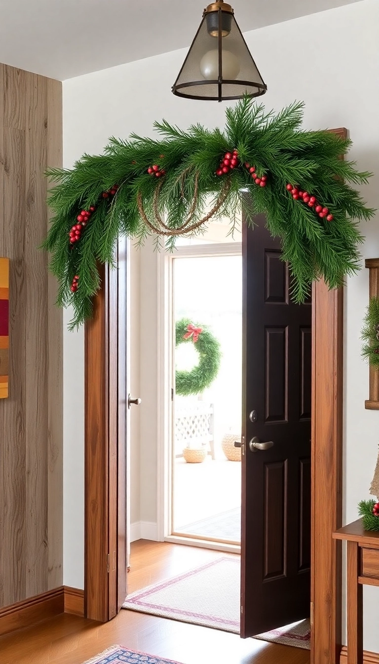 21 DIY Christmas Garland Ideas That Will Transform Your Home This Holiday Season! - 17. Nature-Inspired Pine and Berry Garland