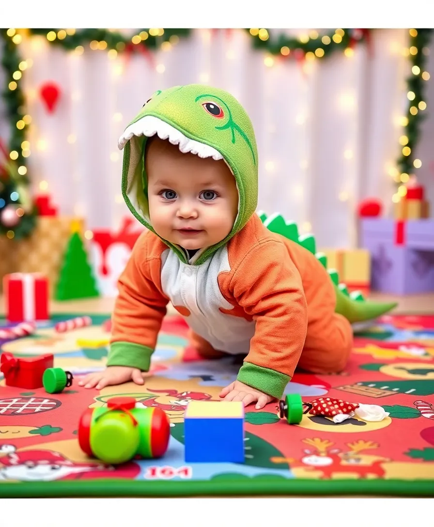 25 Adorable Baby Christmas Outfits That Will Melt Your Heart (Wait Until You See #17!) - 18. Holiday Dinosaur Costume