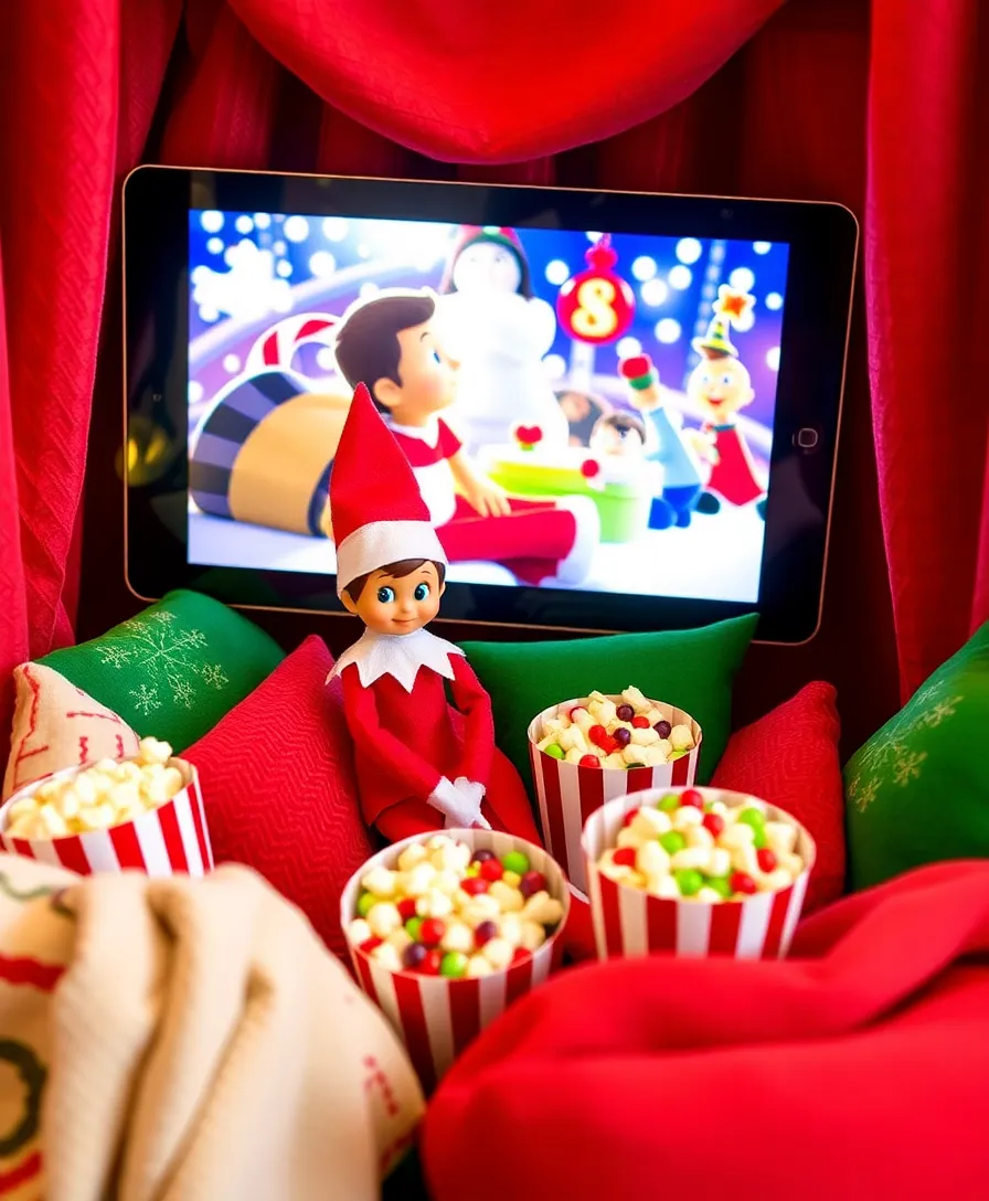 How to Start Easy Elf on the Shelf Ideas for a Magical Christmas Wallpaper! - 5. Elf's Movie Night