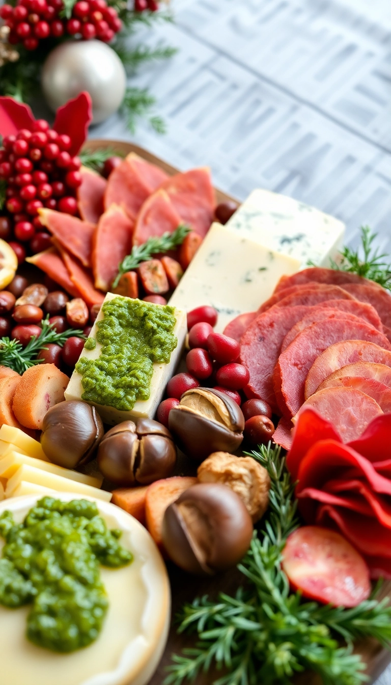 20 Christmas Charcuterie Board Ideas That Will WOW Your Guests! - 3. Evergreen Elegance