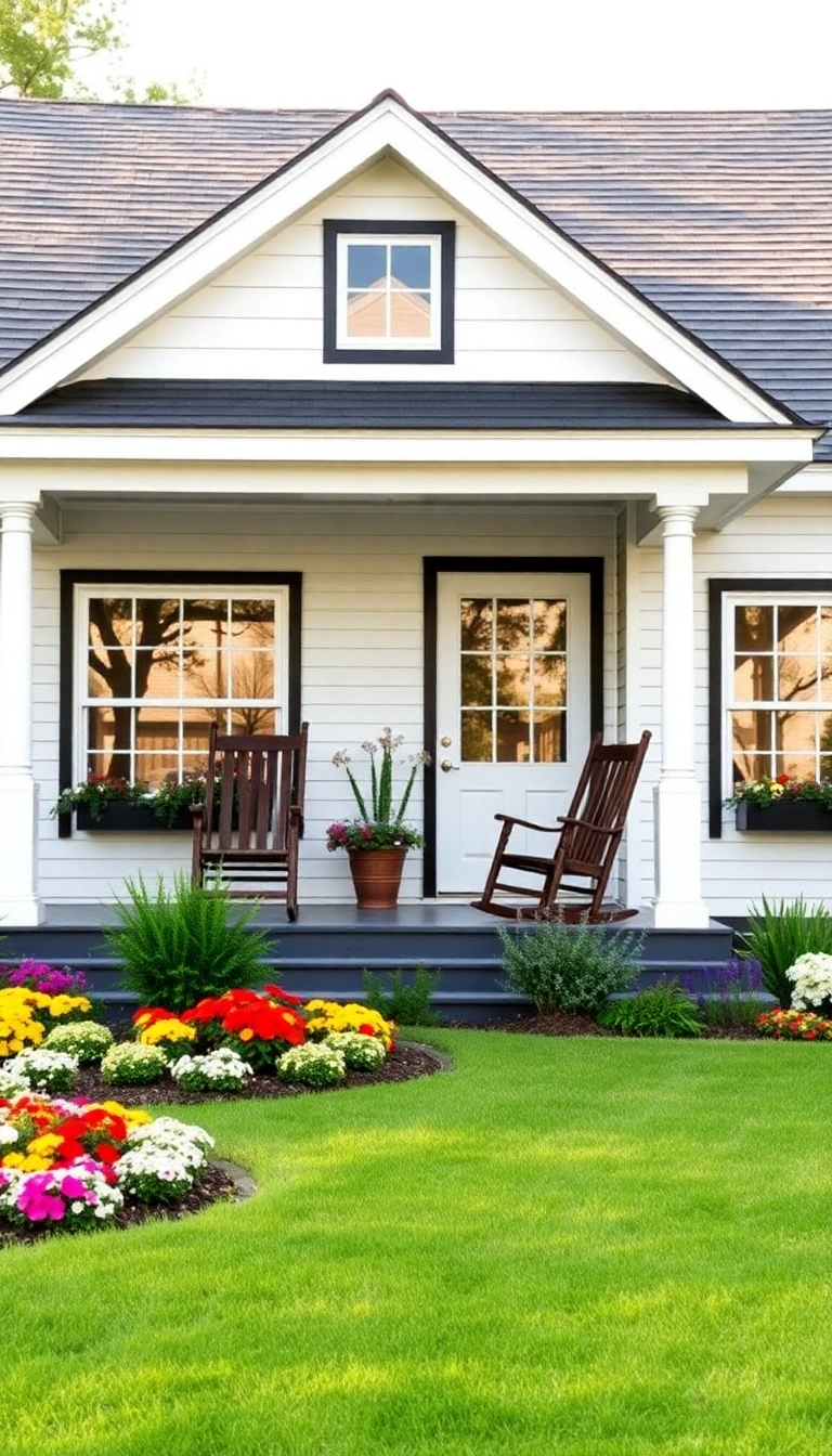 21 Stunning White Exterior Houses with Black Trim That Will Leave You Breathless! - Charming Bungalow